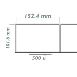 מדבקה לבנה ZA4*6-500 101.5*152mm רב שימושית 500 יח